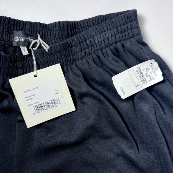 NWT Eskandar Neiman Marcus Black 100% Pima Cotton Japanese trouser Sz 2 - Picture 3 of 5